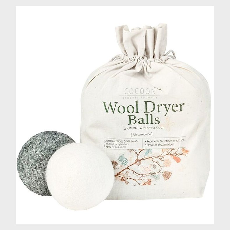 Cocoon Company Vaskebolde - Uld - 4-pak - Gr/Hvid