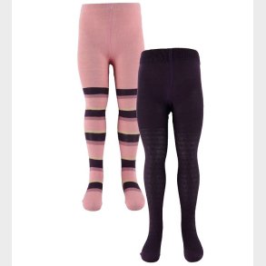 Minymo Str�mpebukser - 2-pak - Lilla/Rosastribet m. Guld