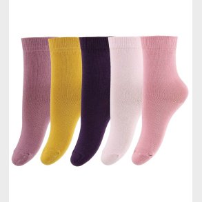 Minymo Str�mper - 5-pak - Rosa/Gul/Lilla