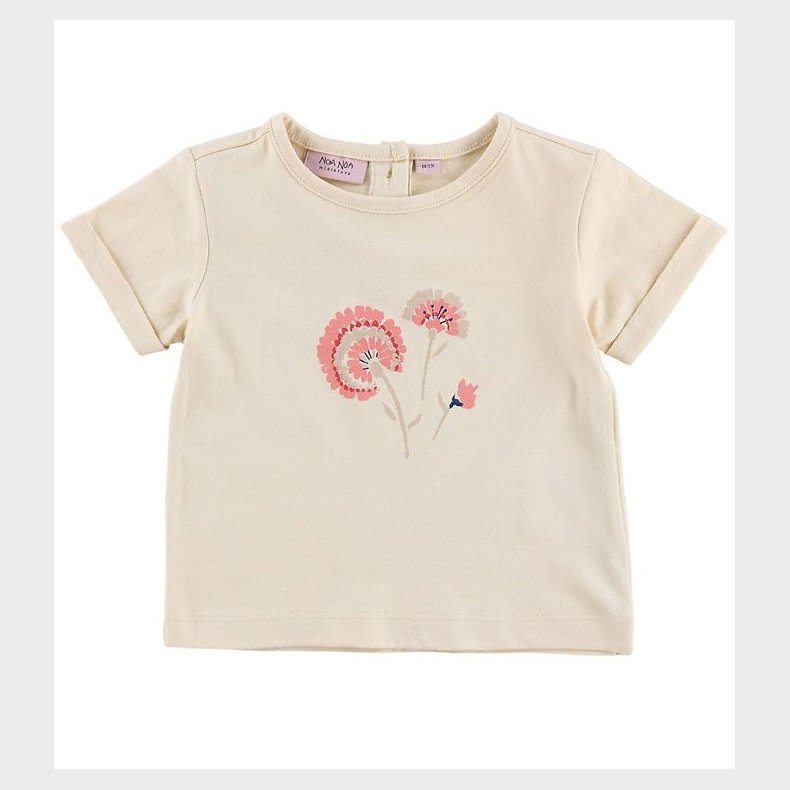 Noa Noa miniature T-shirt - Creme m. Blomster