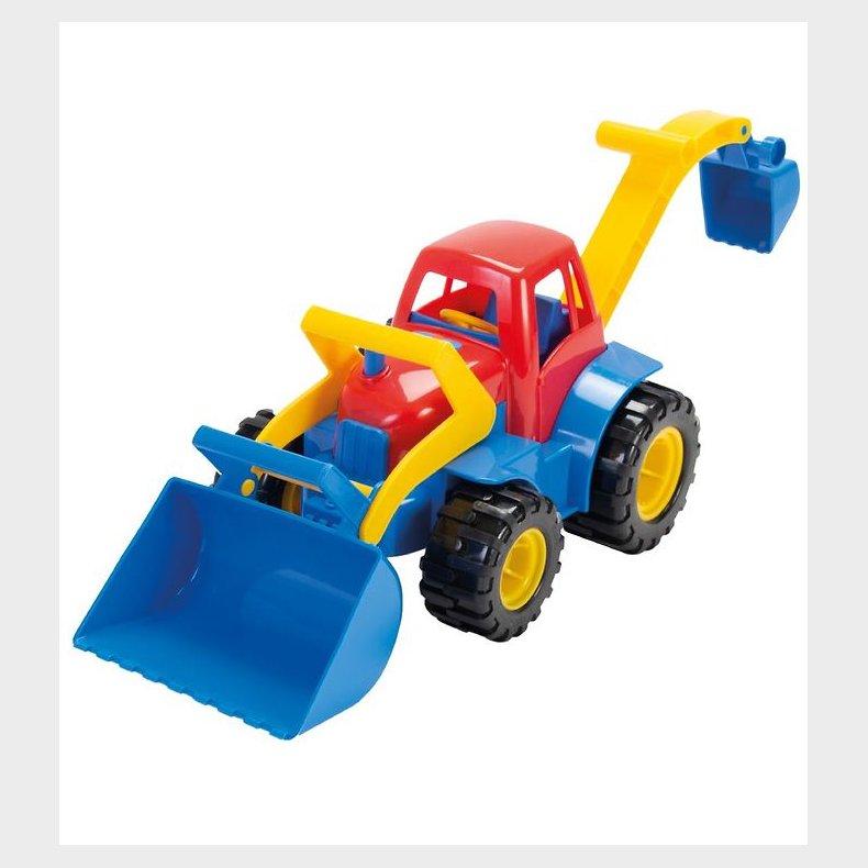 Dantoy Traktor m. Rendegraver - 27 cm - R�d/Bl�
