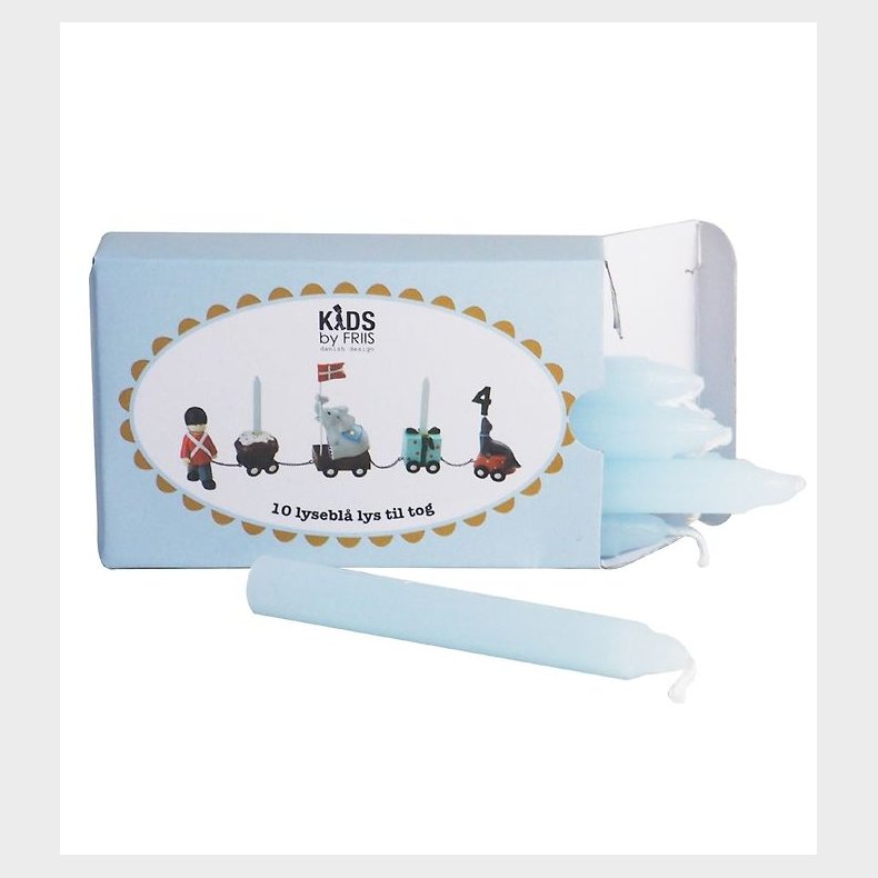 Kids by Friis Lys til Fdselsdagstog - 10 stk - Lysebl