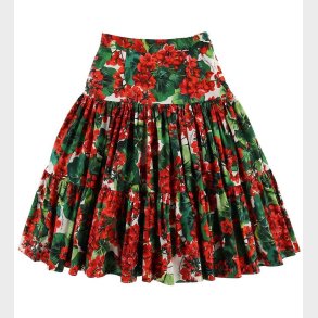 Dolce & Gabbana Nederdel - Portofino - Rd/Grn m. Blomster