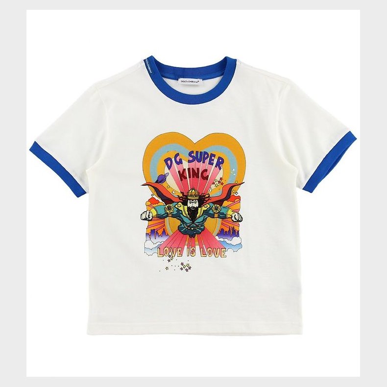 Dolce & Gabbana T-shirt - Superhero - Hvid m. Konge