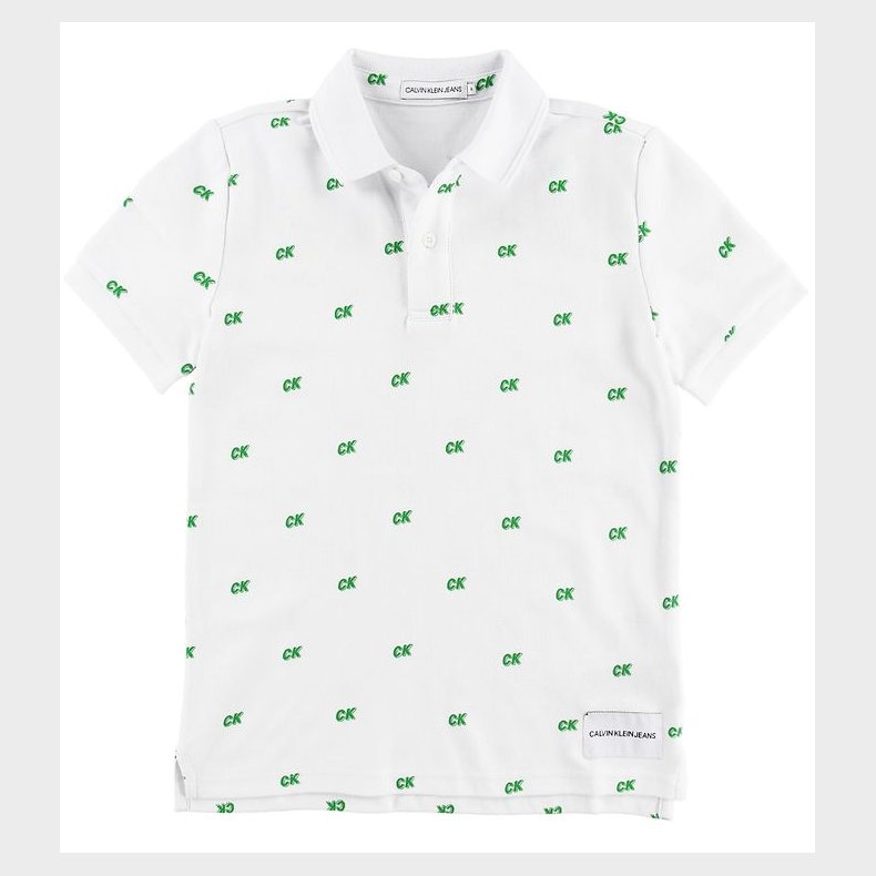Calvin Klein Polo - Hvid m. Grn/CK