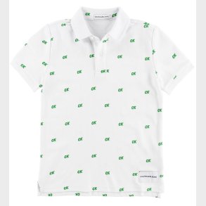 Calvin Klein Polo - Hvid m. Grn/CK
