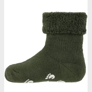 Fuzzies Gstrmper m. Antiskrid - Armygrn