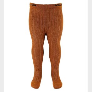 Melton Strmpebukser - Rib - Bambus - Brndt Orange m. Glimmer