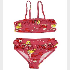 Smfolk Bikini - UV50+ - Mrk Rosa m. Flser/Havfrue