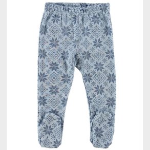 Joha Leggings m. Fod - Uld - Lysebl m. Stjerner
