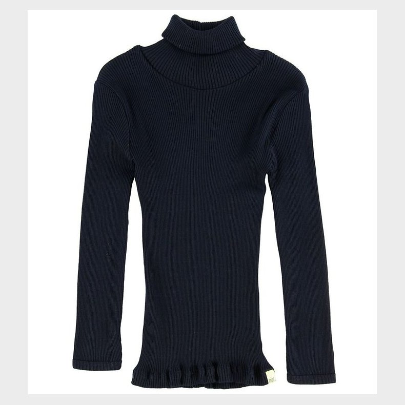 Minimalisma Bluse m. Krave - Bui - Silke/Bomuld - Dark Blue