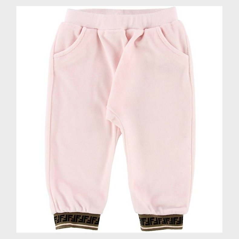 Fendi Velourbukser - Rosa m. Logo
