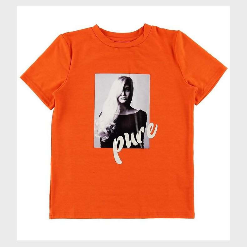 Hound T-shirt - Orange m. Print