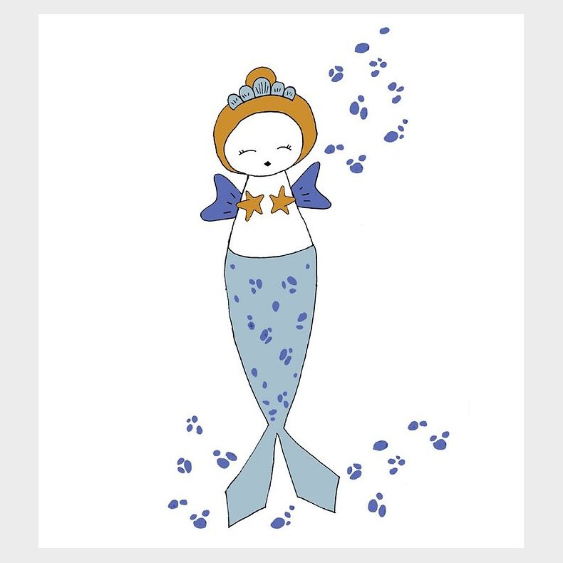 Fabelab Wallstickers - Havfrue - Bl