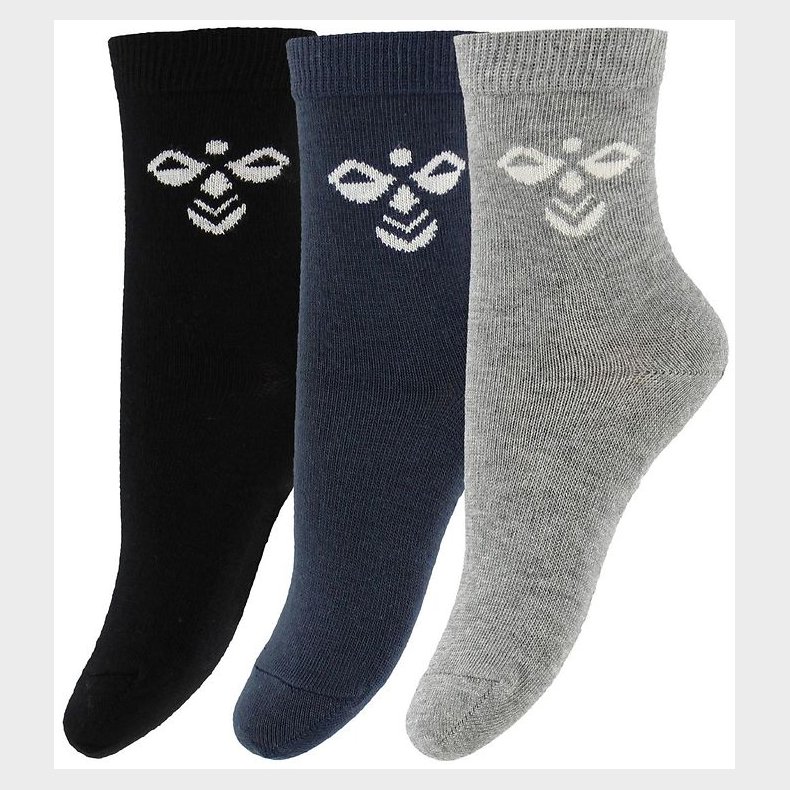 Hummel Strmper - HMLSutton - 3-pak - Sort/Navy/Grmeleret