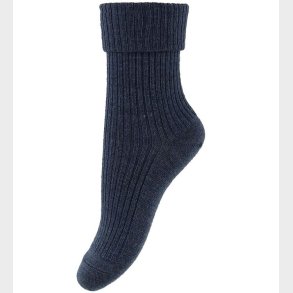 MP Strmper - Uld - Navymeleret m. Rib