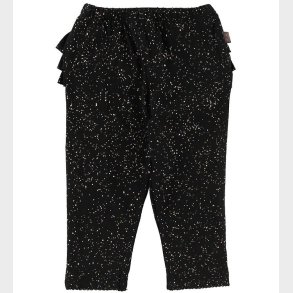 Little Wonders Leggings - Abigail - Sort m. Glimmerprikker