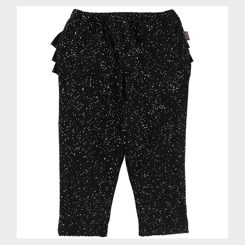 Little Wonders Leggings - Abigail - Sort m. Glimmerprikker