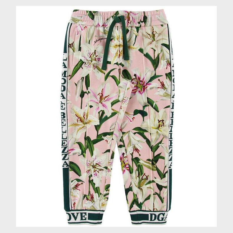 Dolce & Gabbana Bukser - Lilium - Rosa m. Hvide Liljer
