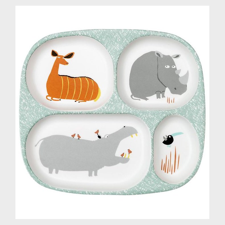 Petit Jour Paris Tallerken - 4 rum - Melamin - Hvid m. Dyr