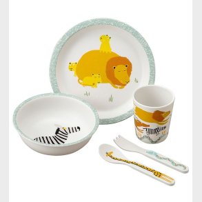 Petit Jour Paris Spisest - Melamin - 5 dele - Hvid m. Dyr