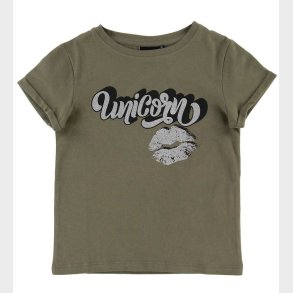 Petit by Sofie Schnoor T-shirt - Liva - Armygrn m. Unicorn