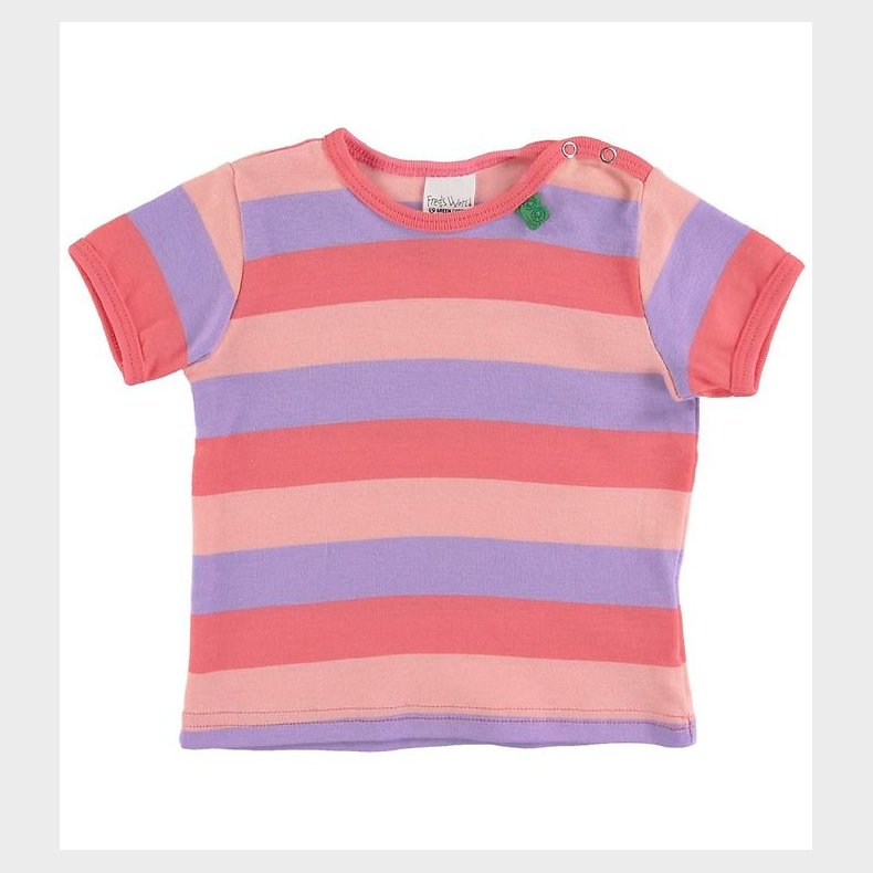 Freds World T-shirt - Multi Stripe - Koral