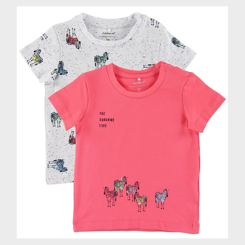 Name It T-shirts - 2-pak - NbmJefiko - Calypso Coral