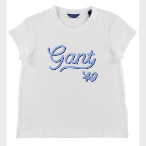 GANT T-shirt - Gant Script - Hvid m. Lysebl