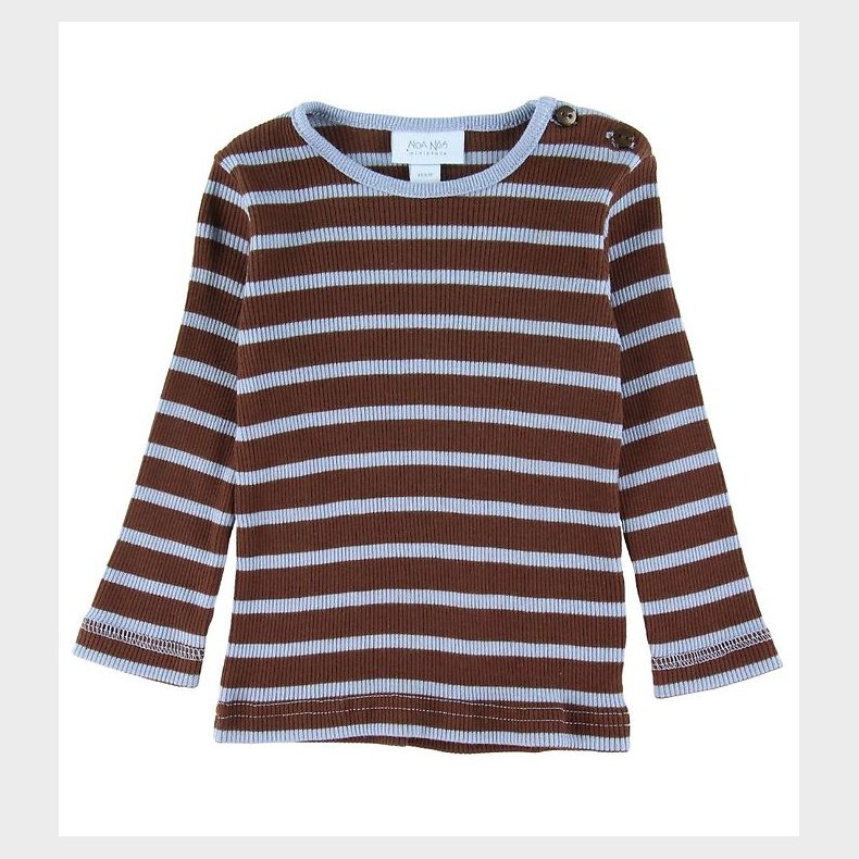 Noa Noa miniature Bluse - Rib - Brun/Bl Striber