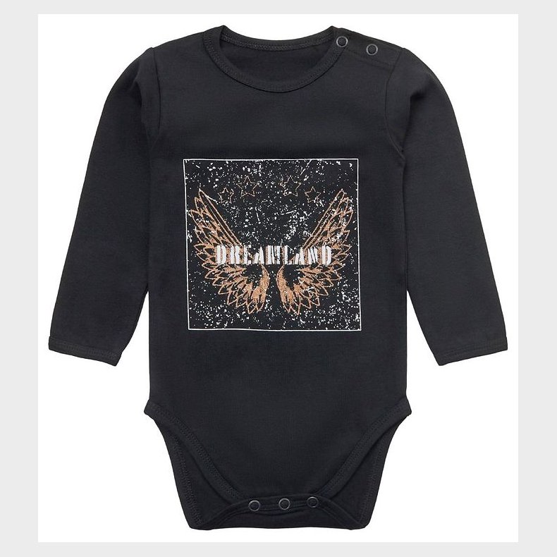 Petit by Sofie Schnoor Body l/ - Dicte - Sort m. Print