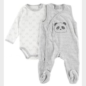 Fixoni Sparkedragt m. Body l/ - Grmeleret m. Panda/Striber