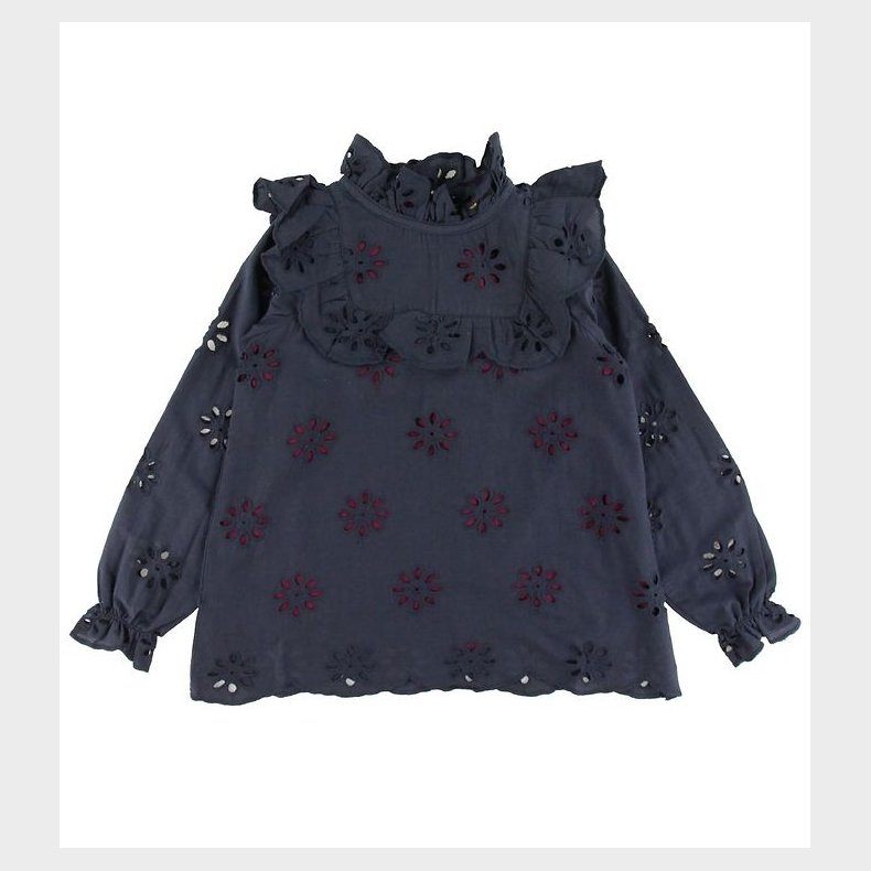 Soft Gallery Bluse - Gaxine - Anthracite m. Blomster