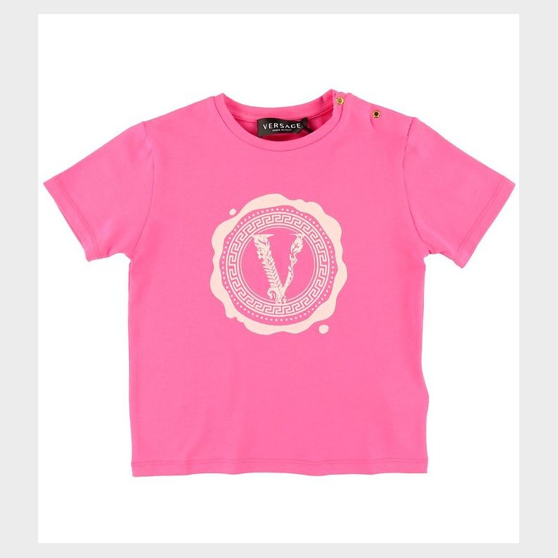 Versace T-shirt - Fuchsia m. Logo