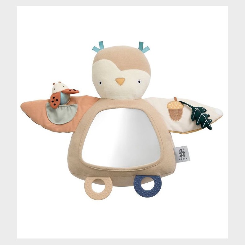 Sebra Aktivitetsspejl - Uglen Blinky - Maple Beige