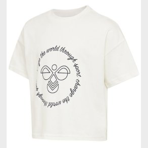Hummel T-shirt - Cropped - hmlMary - Hvid m. Print