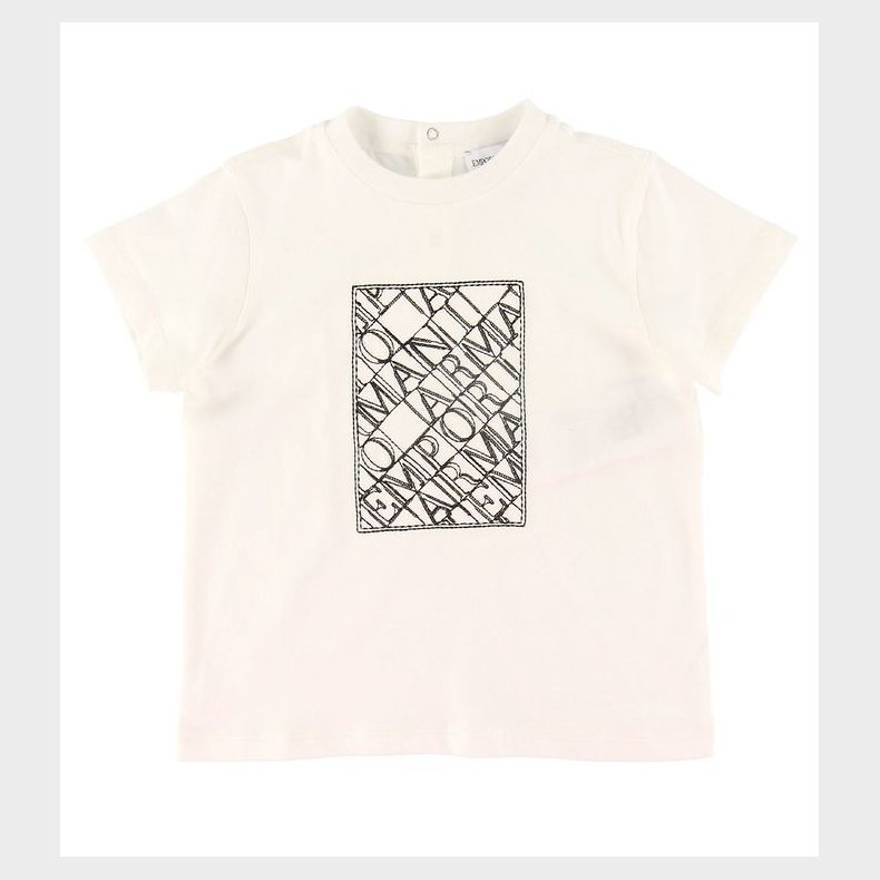 Emporio Armani T-shirt - Hvid m. Broderi