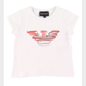 Emporio Armani T-shirt - Hvid m. Rosa Logo