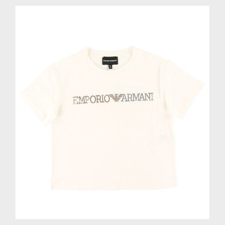 Emporio Armani T-shirt - Hvid m. Pailletter