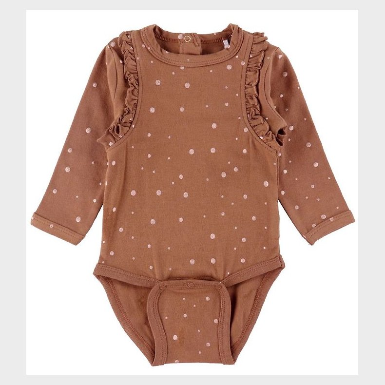 Minymo Body l/� - Brun m. Prikker