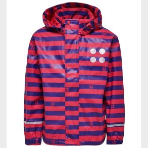 LEGO® Wear Regnjakke - Mrk Pink/Lillastribet