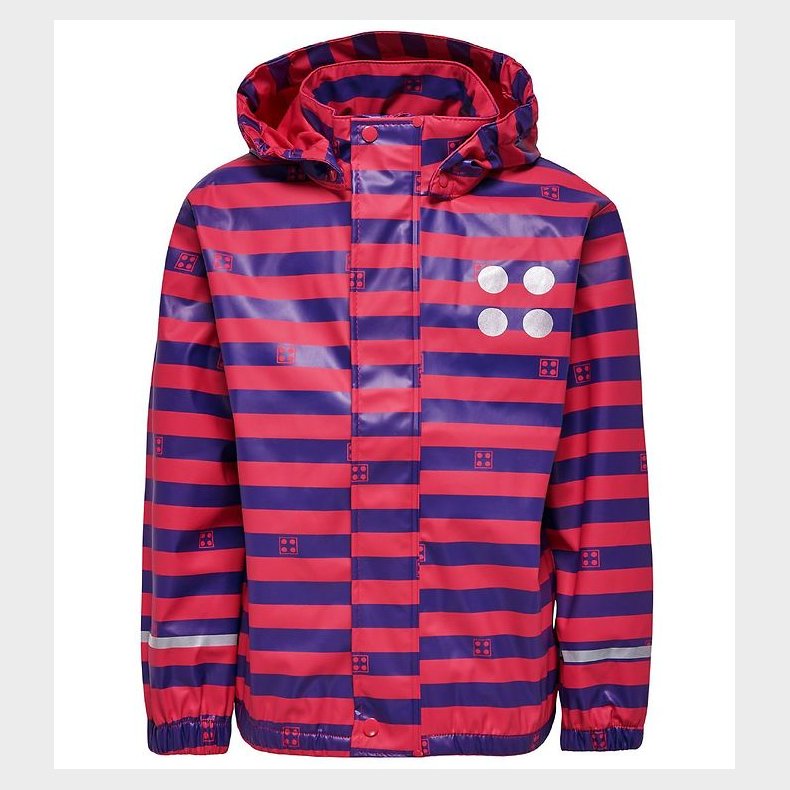 LEGO® Wear Regnjakke - Mrk Pink/Lillastribet