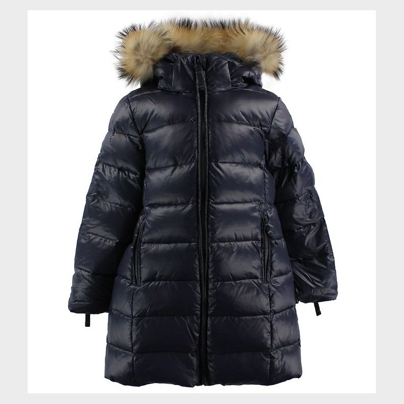 Ver de Terre Dunfrakke m. Pels - Navy