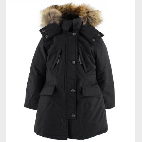 Ver de Terre Dunfrakke m. Pels - Sort