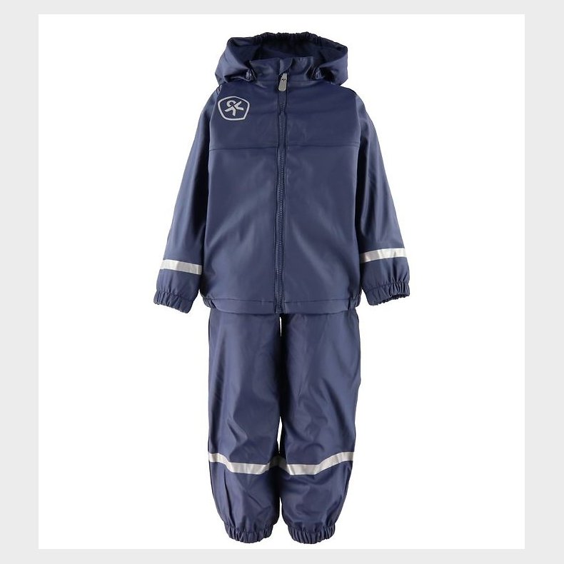 Color Kids Regntj m. Seler/Fleece - PU - Dress Blues