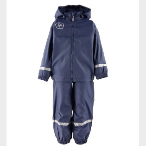 Color Kids Regntj m. Seler/Fleece - PU - Dress Blues