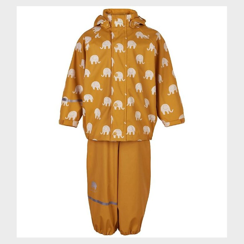 CeLaVi Regntj - PU - Mineral Yellow m. Elefanter