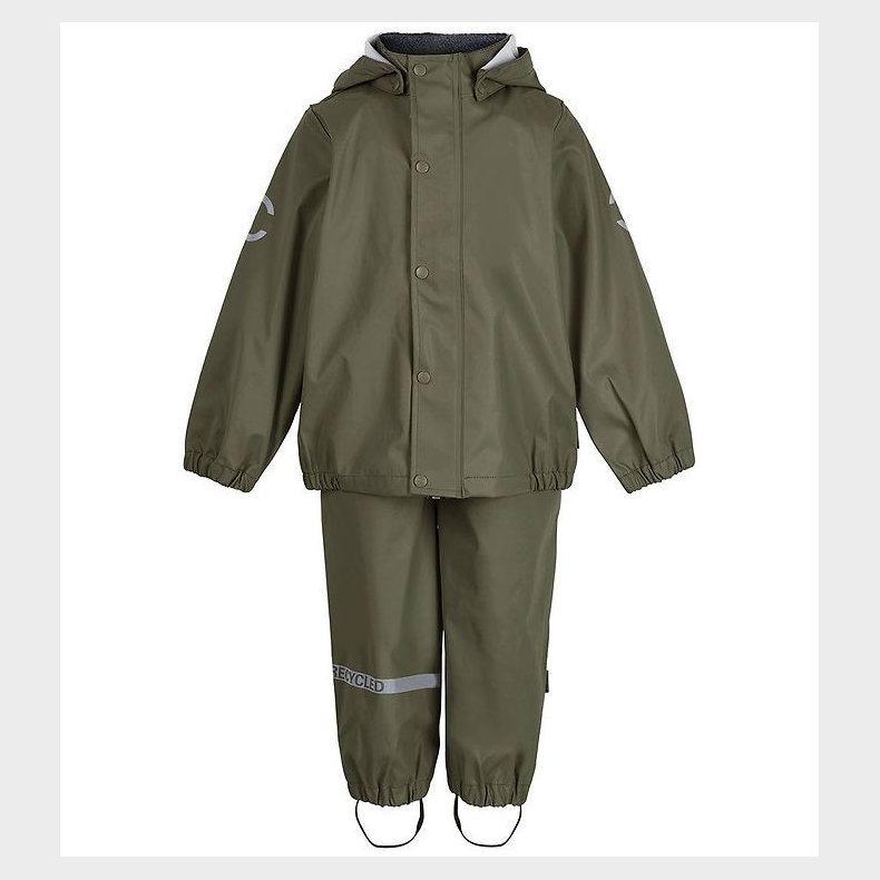 Mikk-Line Regnt�j m. Seler - PU - Recycled - Dusty Olive