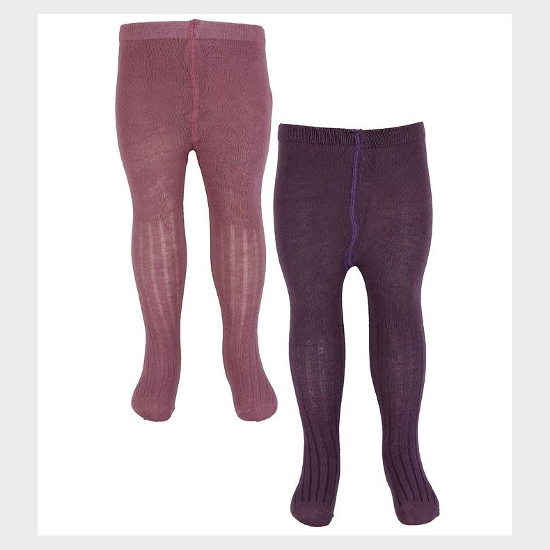 Minymo Str�mpebukser - Uld - Rib - 2-Pak - Orchid Haze