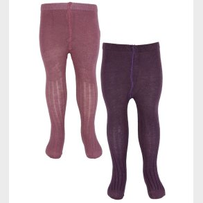 Minymo Str�mpebukser - Uld - Rib - 2-Pak - Orchid Haze